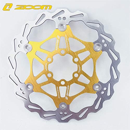 Zoom Hydraulic Disc Brakes Mountain Bike Sets MTB Front & Rear Set with Floating Disc Rotor 160mm & Color Bolts (Gold) - Gold thumbnail 4