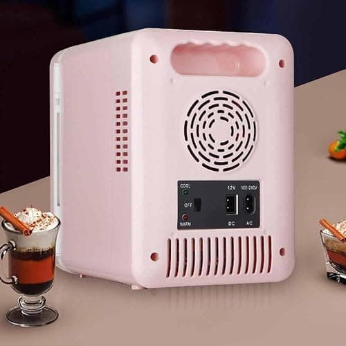 Blendra 4L Pink Mini Fridge for Bedroom,Small Skincare & Cosmetics Beauty Fridge with LED Mirror,For Home,Office, Travel,220V AC/12V DC thumbnail 2