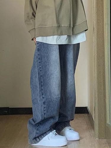 EMMIOL Women Baggy Jeans Mid-Low Waist Boyfriend Streetwear Vintage Jeans Wide Leg Denim Pants thumbnail 4
