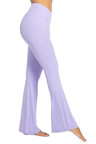 Sunzel Flare Leggings, Crossover Yoga Pants with Tummy Control, High-Waisted and Wide Leg thumbnail 5