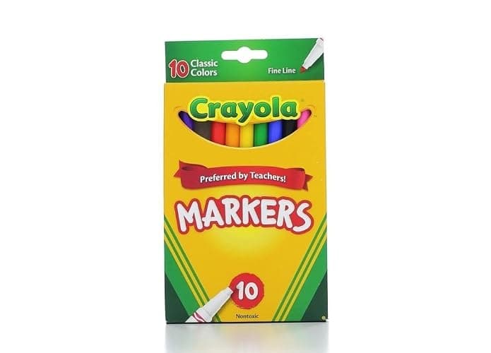 Crayola 58-7726 Classic Fine Line Markers Assorted Colors 10 Count, 2 Pack thumbnail 2
