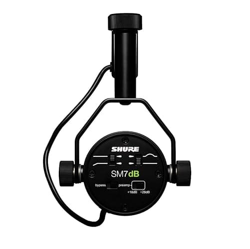 Shure SM7dB Dynamic Vocal Microphone with Built-in Preamp – Studio Mic for Streaming, Podcasting, and Recording – Smooth Sound, Wide Frequency Range, Rugged Build, Windscreen Included, Black thumbnail 9