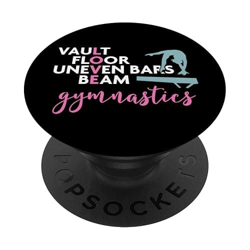 Gymnastics Phone Gift - Girls Love Beam Gymnastics Gift PopSockets PopGrip: Swappable Grip for Phones & Tablets PopSockets Standard PopGrip - Image 1