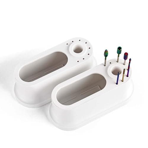 CHOOSE-IT Nail Drill Holder and Grinding Bit Storage Box | 8-Bit Organizer for Nail Drill Machine | ABS Desktop Storage Case for Home & Salon Use thumbnail 2
