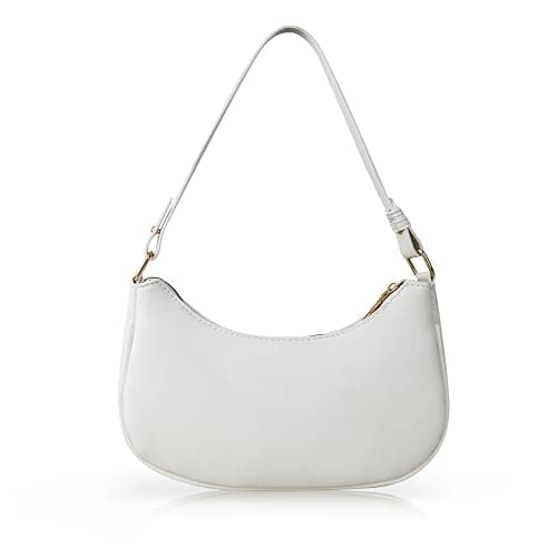 Energather Small Shoulder Bag, PU Leather Ladies Handbags Small Shoulder Bag for Women, Stylish Crescent Bag Half Moon Bag with Zipper for Dating, Shopping, Travel - Image 1