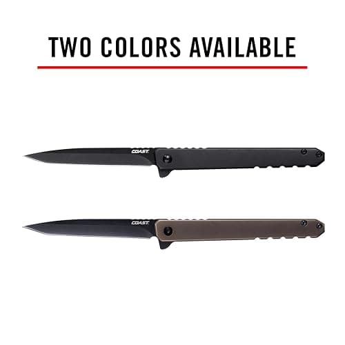COAST Founder's Collection LX520 ORIGIN, TANTO Blade, Gentleman's EDC Folding Pocketknife, Flip Tab, Frame Lock, Pocket Clip, Stainless-Steel, Black Blade & Handle thumbnail 6