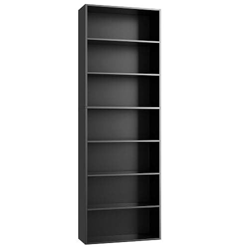 FACBOTALL 82" Tall Bookshelf Black Bookcase, 7-Tier Open Display Shelves | Extra Tall Bookcase with Storage, Floor to Ceiling Bookshelves, Narrow Bookshelf Home Decor Furniture for Office, Living Room thumbnail 7