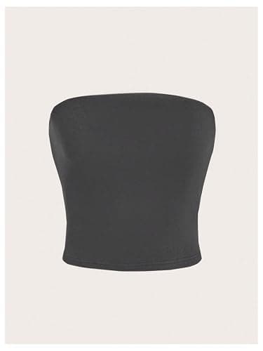 SOLY HUX Women's 6 Piece Tube Top Strapless Sleeveless Slim Fit Solid Bandeau Crop Tops thumbnail 4
