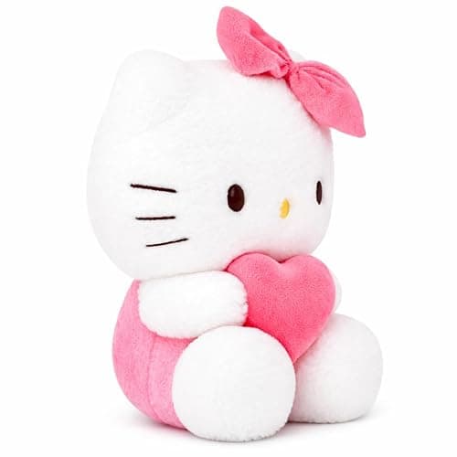 COAQAC 8-inch Kawaii Heart-Shaped Plush Pillow - Soft Cartoon Stuffed Plush Toy, Perfect for Boys and Girls' Birthdays, Holidays, Anniversaries, and Party Gifts (Pink-A) - Image 1