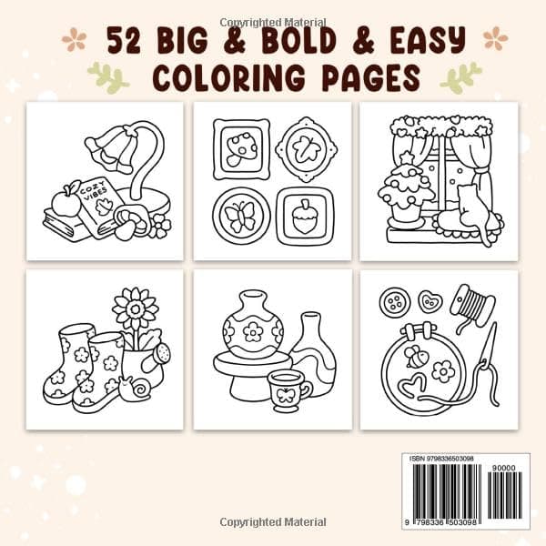 Cozy & Cute: Coloring Book for Adults and Teens, Bold and Easy Designs for Relaxation with Hygge Inspirations thumbnail 2