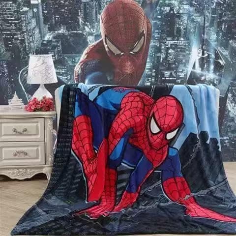 Cartoon Spidey Supey Soft and Warm Blanket Specially Designed for Children. It Measures 55 inches by 40 inches. It is Suitable for Placing on Sofas and Chairs, and can be Used in The Living Room. thumbnail 4