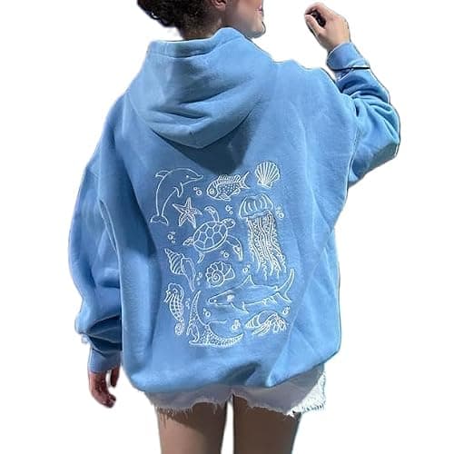 Sastianaen Cute Graphic Hoodies for Teen Girls Y2k Oversized Print Hoodie Vintage Preppy Pullover Sweatshirt - Image 1