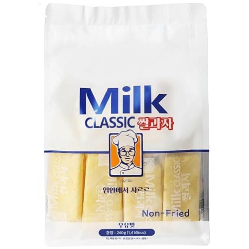 Milk Korean Rice Snack – 24 Pack Kid-Friendly School Snack, Rice, Non-Fried, Zero Trans Fat, Individually Wrapped, 240g (8.47oz) 밀크 쌀과자 - Image 1