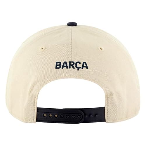 Icon Sports 2026 FC Barcelona Officially Licensed Soccer Cap - Cream on Crown with Navy Blue Color thumbnail 3