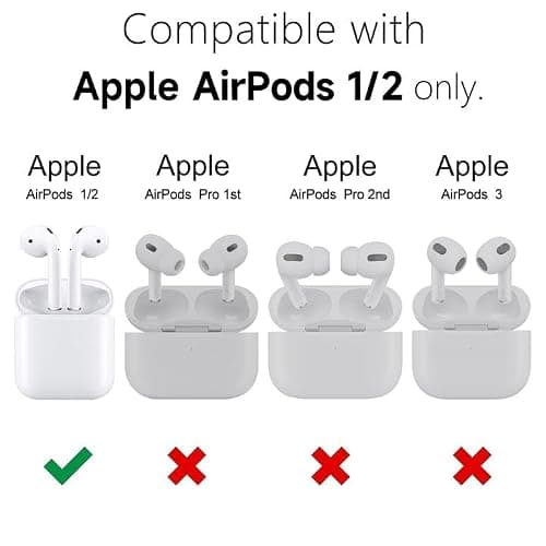 Svanove for Airpods Case Clear Hard Shell Plastic, Transparent TPU Girly Airpods 1st 2nd Generation Case with Keychain, Y2k Aesthetic Trendy Airpods Cover Accessories for Women, Green thumbnail 2
