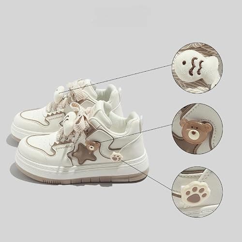 Star Shoes Walking Sneakers Women Big Head Y2K Aesthetic Cute Chunky Stars Gift Fish Bear Cat Charms Premium Fabric Padded Toe Comfort Insole Anti-Slip US4-8 thumbnail 3