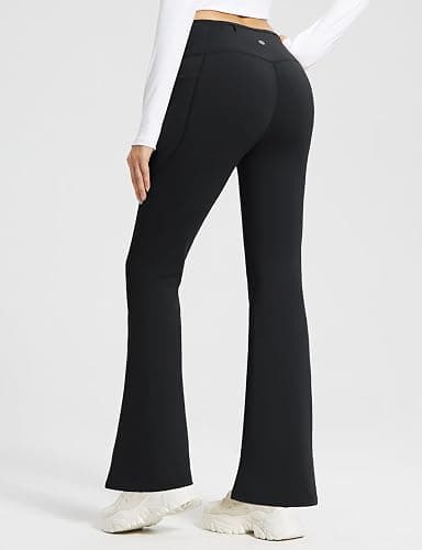 baleaf Women's Fleece Lined Pants Winter Thermal Warm Bootcut Flare Leggings Hiking Yoga Pants with Zip Pockets Cold Weather thumbnail 2
