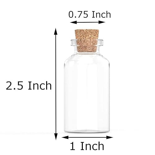Axe Sickle 20 mL Cork Stopper Glass Bottles Mini Transparent Glass Bottles 20 Pcs thumbnail 3