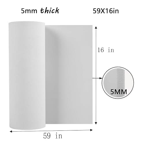 AMZQNART EVA Foam 5mm, Cosplay Foam Roll 16 x 59in（6.5sqft）White, Suitable for Large Foam Cosplay Modeling, DIY Projects, Crafts, Ultra High Density 90 kg/m3. thumbnail 3