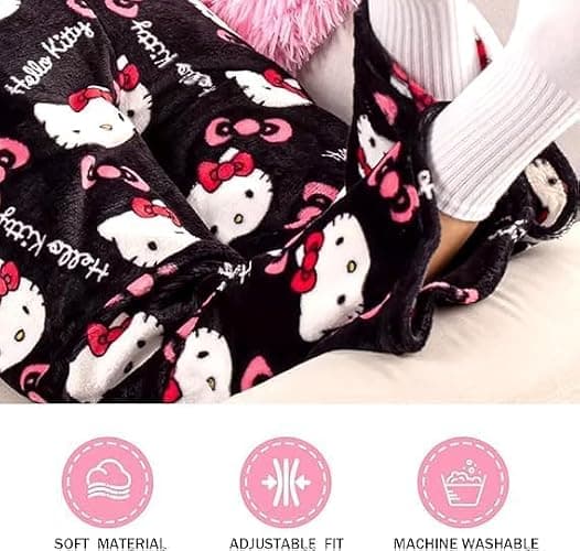 CVKOLOK Cartoon Pajamas Pants for Women Girls Cute Cat Print Flannel Sleep Bottoms Halloween Christmas Sleepwear thumbnail 3