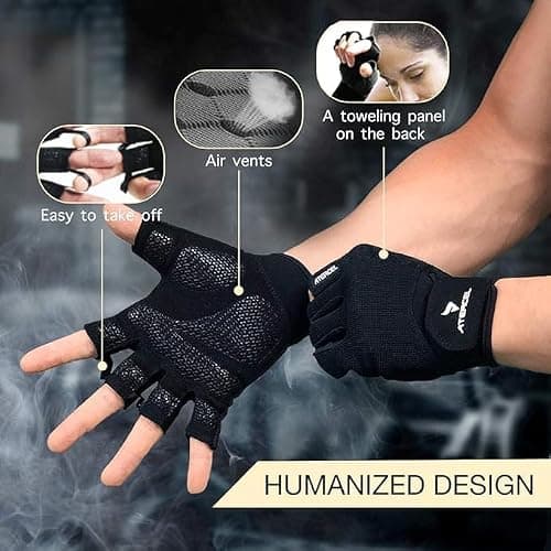 ATERCEL Workout Gloves for Men and Women, Exercise Gloves for Weight Lifting, Cycling, Gym, Training, Breathable and Snug fit thumbnail 2