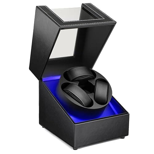 Anyasun Watch Winder for Automatic Watches,3 Watch Winder Box with LED Display, Ultra Quiet Japanese Motor,4 Rotation Modes,Watch Shark for Men & Women,USB-C Power - Image 1