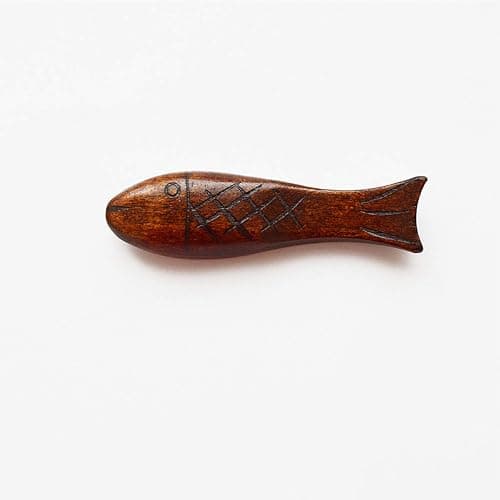 SHERCHPRY Japanese Style Small Fish Wood Chopsticks Holder Rest Set 6Pcs Handmade Round Drum Design for Chopsticks Forks Spoons Tableware thumbnail 3