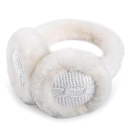 Harssidanzar Womens Winter Earmuffs, Sheepskin Earmuffs, Foldable Earmuffs, Outdoor Earwarmer HL303CA thumbnail 3