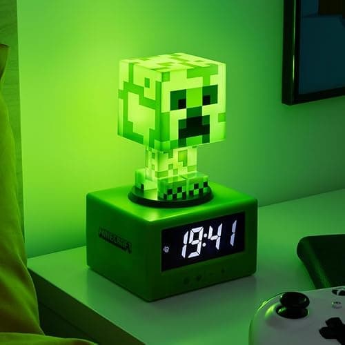 Paladone Minecraft Creeper Alarm Clock - Officially Licensed, in-Game Music & Night Light for Kids & Tweens, Gaming Room Accessory thumbnail 2