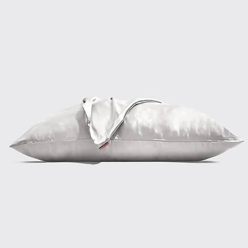 Kitsch Satin Pillowcase with Zipper for Hair & Skin, Softer Than Silk Pillow Cases Queen, Wrinkle-Free, Smooth and Cooling Satin Pillow Covers, Standard Size 19"x26", Silver thumbnail 8