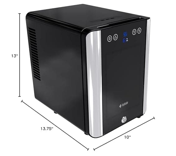 Terpkooler Essential Cooler Compact Portable Mini Fridge with Temp & Humidity Control, 3 USB Ports, Smoked Glass Shelves, Lockable UV Glass Door for Herbs, Oils, Cosmetics, and More thumbnail 2