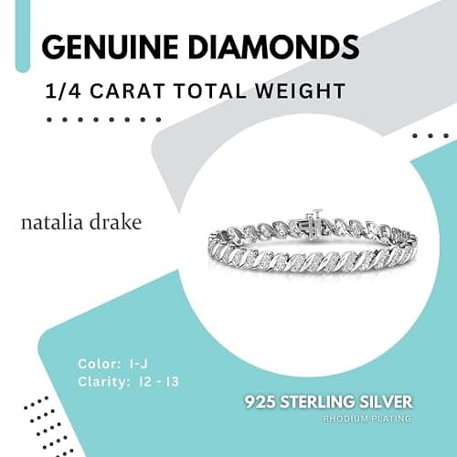 NATALIA DRAKE 1/4 Cttw Wave Link Diamond Tennis Bracelet for Women in 925 Sterling Silver Color I-J/Clarity I2-I3 thumbnail 3