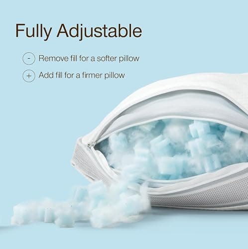 Coop Home Goods Cool+ Adjustable Cooling Toddler Pillow, 13x19, Cooling Gel Memory Foam Kids Pillow for Ages 2+, Customizable Loft, Breathable, Washable Cover, Childproof Zipper, Small Cooling Pillow thumbnail 3