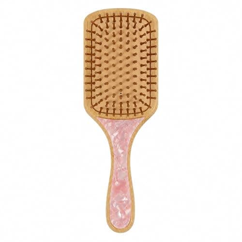 Roberta Lorenz Bamboo Paddle Hair Brush, Detangling & Anti-Static Hair Brush for Women, Frizz Control, Gentle on Wet & Dry Hair, Premium Wooden Brush (pink) thumbnail 2