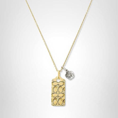 Coach Quilted C Tag Pendant Necklace thumbnail 5