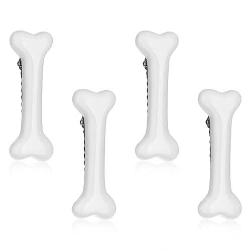 Mabor 4Pcs Bone Hair Clip White Bones Hairpins for Women Girls Hair Accessories for Halloween Cosplay Costume Party Daily Wear Hair Pins for Kids White Dog Bone Alligator Clips - Image 1