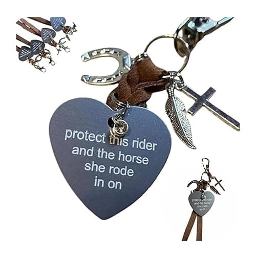 Protect This Rider and The Horse She Rode in On-Saddle Charm, Saddle Heart Charm, Equestrian Riding Gift,Horse Lovers Gifts - Image 1