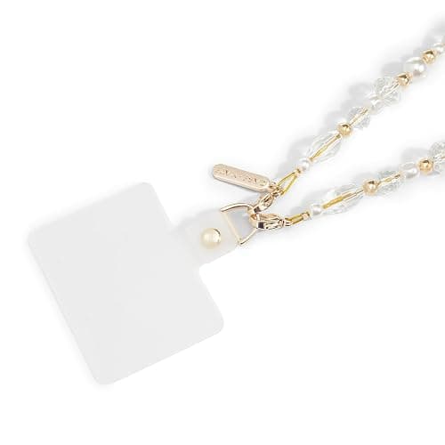 Case-Mate Beaded Phone Charm - Detachable Anti Theft Strap - Hands-Free iPhone Wrist Strap for Women - Phone Chain Wristlet - Fits Galaxy, Pixel and More - Crystal Pearl Gold thumbnail 2