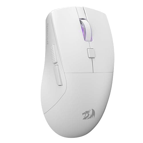 Redragon M618 LIT Wireless Gaming Mouse, 10000 DPI Optical Ergonomic Mouse with 6 Programmable Buttons, 70G Ultra Lightweight, Software Supports DIY Keybinds, White - Image 1