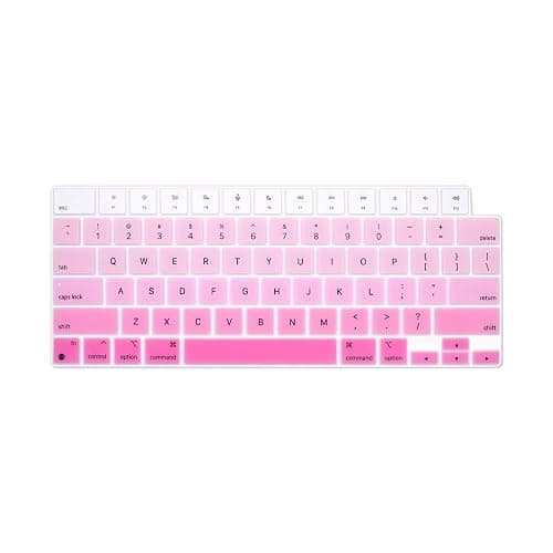 Boaulee Silicone Keyboard Cover for MacBook 2026 Neo 13"(A18) & Air13.6 15"(M5-M2) & Pro14 16"(M5-M1) A3404 A3448 A3449,Keyboard Protector(Pink) - Image 1