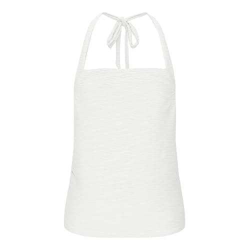 Women's Ruched Halterneck Y2K Crop Tops Tie Back Sleeveless Slim Fit Cami Top Teen Girls Textured Square Neck Shirts thumbnail 4
