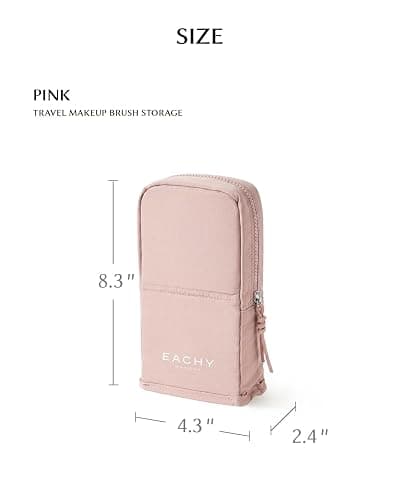 EACHY Makeup Brush Bag, Waterproof Travel Makeup Brush Holder Organizer with Compartments, Portable Cosmetic Brush Bag for Makeup Brushes, Powder Puff, Lipsticks, Skincare and Beauty Essentials thumbnail 3