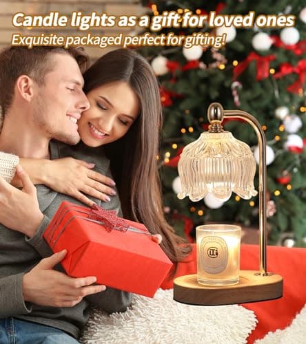 MEIXISUE Candle Warmer Lamp with Timer and Dimmer,Electric Gold Light Gifts for Women Melt Wax Warmer Lamp with 2 Bulbs for Candle Jars House Warming New Home Decor Bedroom thumbnail 2