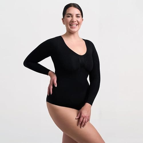 creamy fabrics Damen Figurformender Shapewear Bodysuit mit Slip – Longsleeve Body für unsichtbaren Sitz – Starke Kompression für Bauch & Taille – Nahtlos mit Po-Lifting Effekt thumbnail 6
