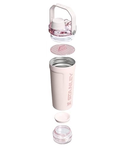 STANLEY Vitalize Shaker Bottle, 20 oz, Rose Quartz | Leakproof Shaker Bottle | Fast-Flow Spout | Removable Strainer | Easy-Grip Handle | Base Container | Double-Wall Insulation thumbnail 3