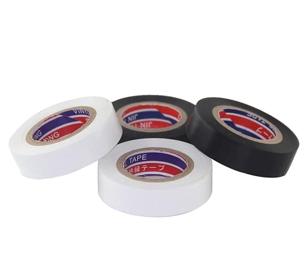 FOMMEN Color Guard Tape 4 Pack PVC Electrical Glue Tape, 66 Feet 0.7 Inch Black and White Insulation Tape thumbnail 2