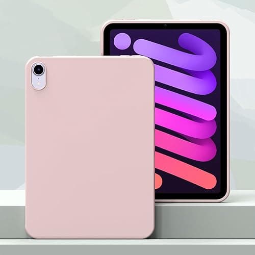 Callyue Slim Case for iPad Mini 6 8.3 Inch 2021 iPad Mini 6th Generation, iPad Mini 7 2024 Case (A17 Pro), Ultra Thin Lightweight Matte Soft Flexible Frosted TPU Skin Bumper Back Cover Shell, Pink thumbnail 2