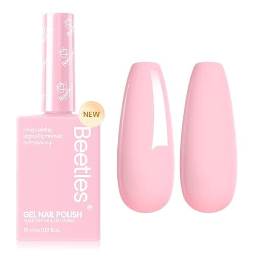 Beetles Pink Gel Nail Polish - 15 ML Light Pink Color Fairy Floss Polish Soak off Uv LED Lamp Baby Pink Nails DIY Salon for Women Colorful Bottle Gift for Women - Image 1
