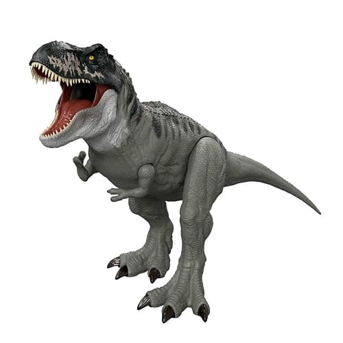 Mattel Jurassic World Rebirth Super Colossal Tyrannosaurus Rex Action Figure, T-Rex Dinosaur Toy Swallows Minis, Movie-Accurate Posable thumbnail 6