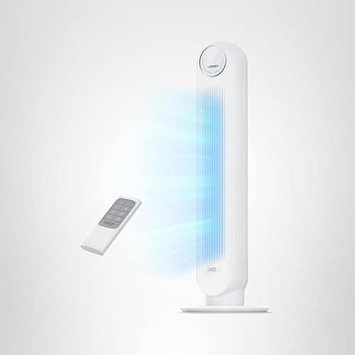 Dreo Tower Fan for Bedroom, 25ft/s Velocity Quiet Floor Fan, 90° Oscillating Fans for Indoors with 4 Speeds, 4 Modes, 8H Timer, Standing Fans, Bladeless Fan, White (DR-HTF007) thumbnail 9
